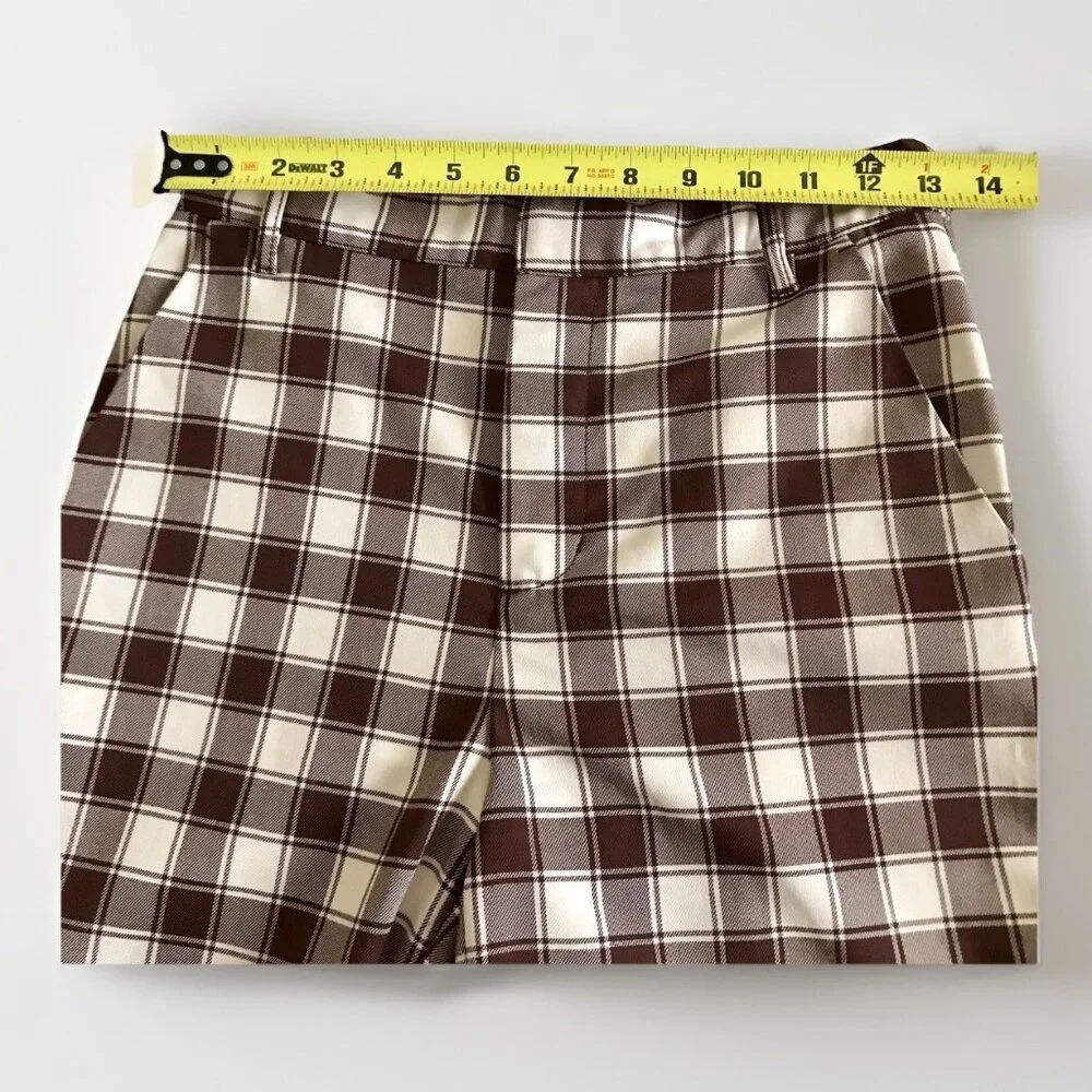 Urban Outfitters Check Plaid Trousers Size 0 Women’s Pants Brown - Picture 6 of 9